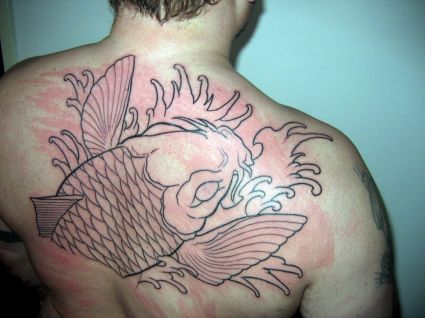 Tattoo Full Back Koi Fish